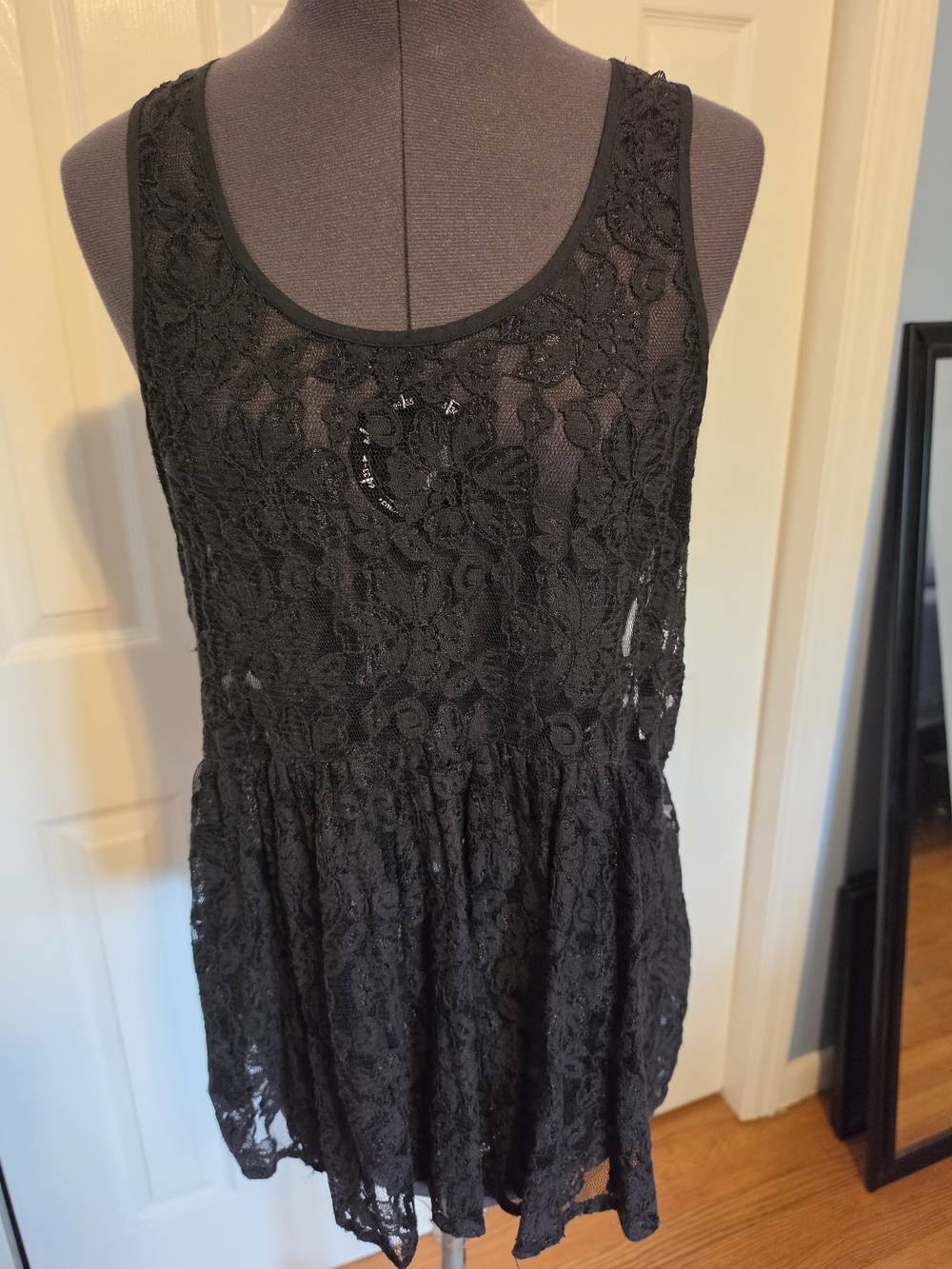 Rubbish Black Lace Tank Top Dresd
